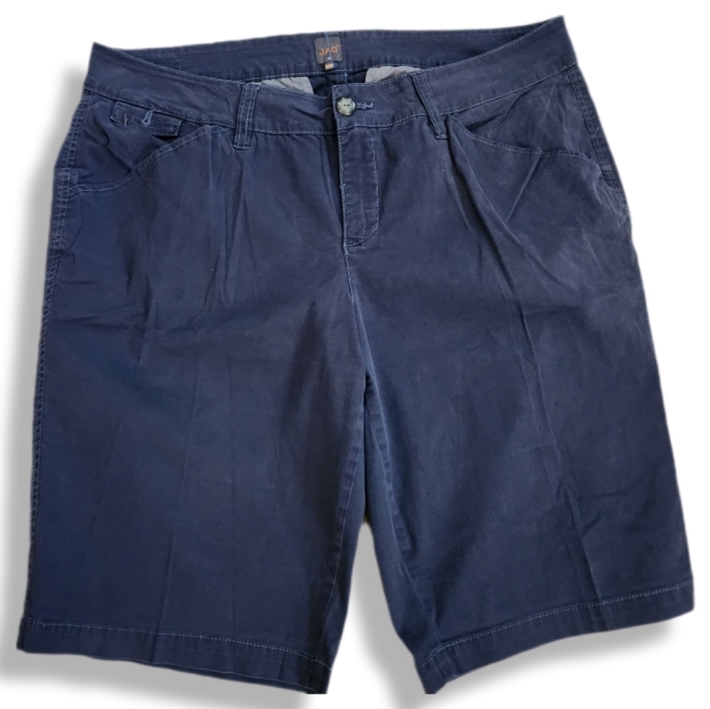 Jag Women's Curvy Fit Navy Blue Casual Shorts 20W